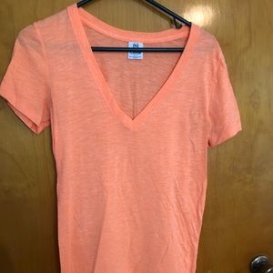 Orange Victoria’s Secret Cotton V-neck tee